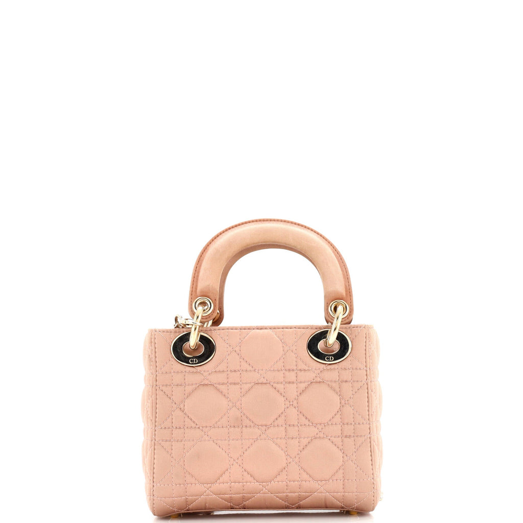 Lady Dior Bag Cannage Quilt Satin with Crystal Charms Mini