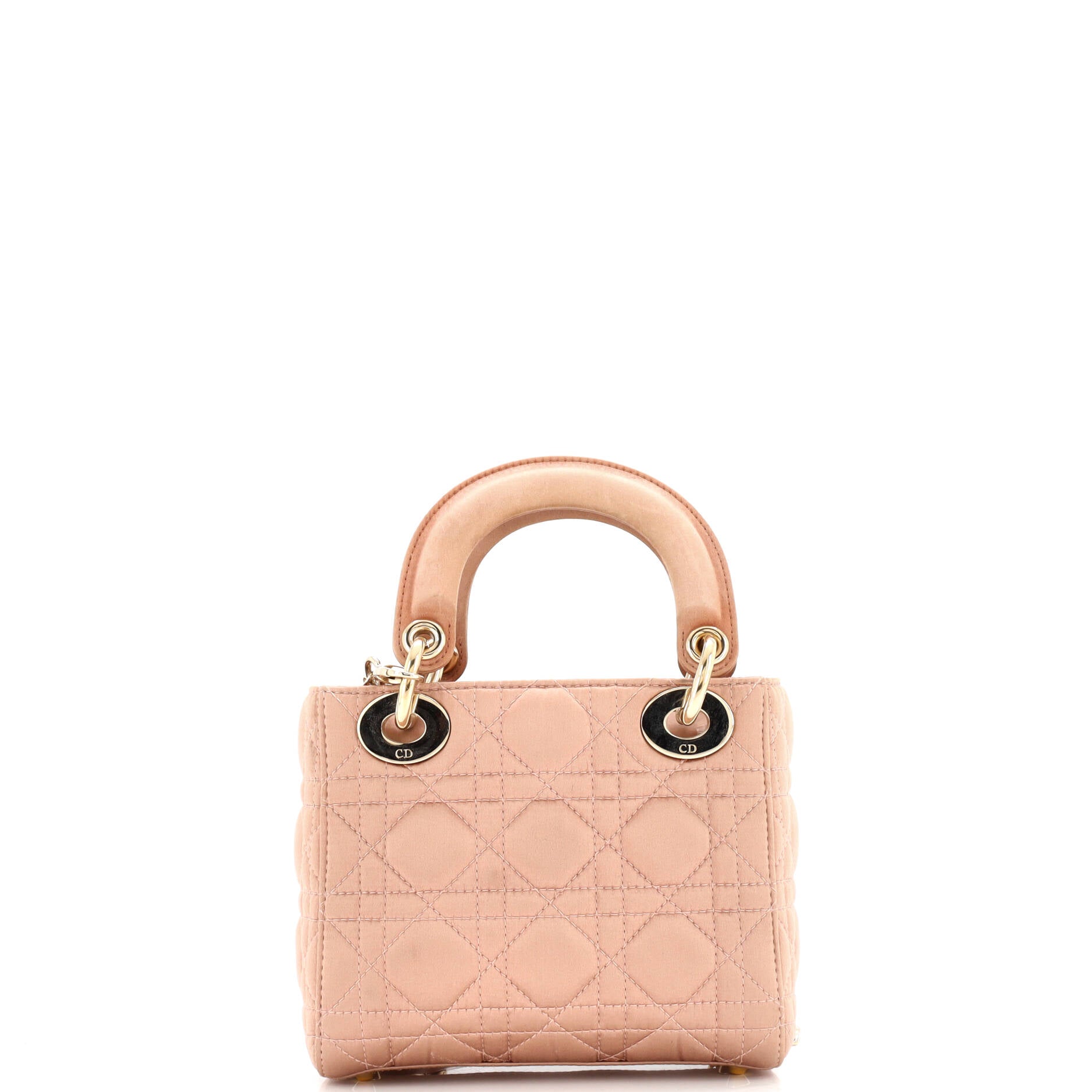 Lady Dior Bag Cannage Quilt Satin with Crystal Charms Mini