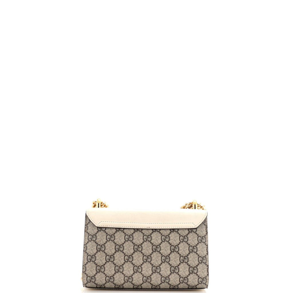 Pearly Padlock Shoulder Bag GG Coated Canvas with Studded Leather Small