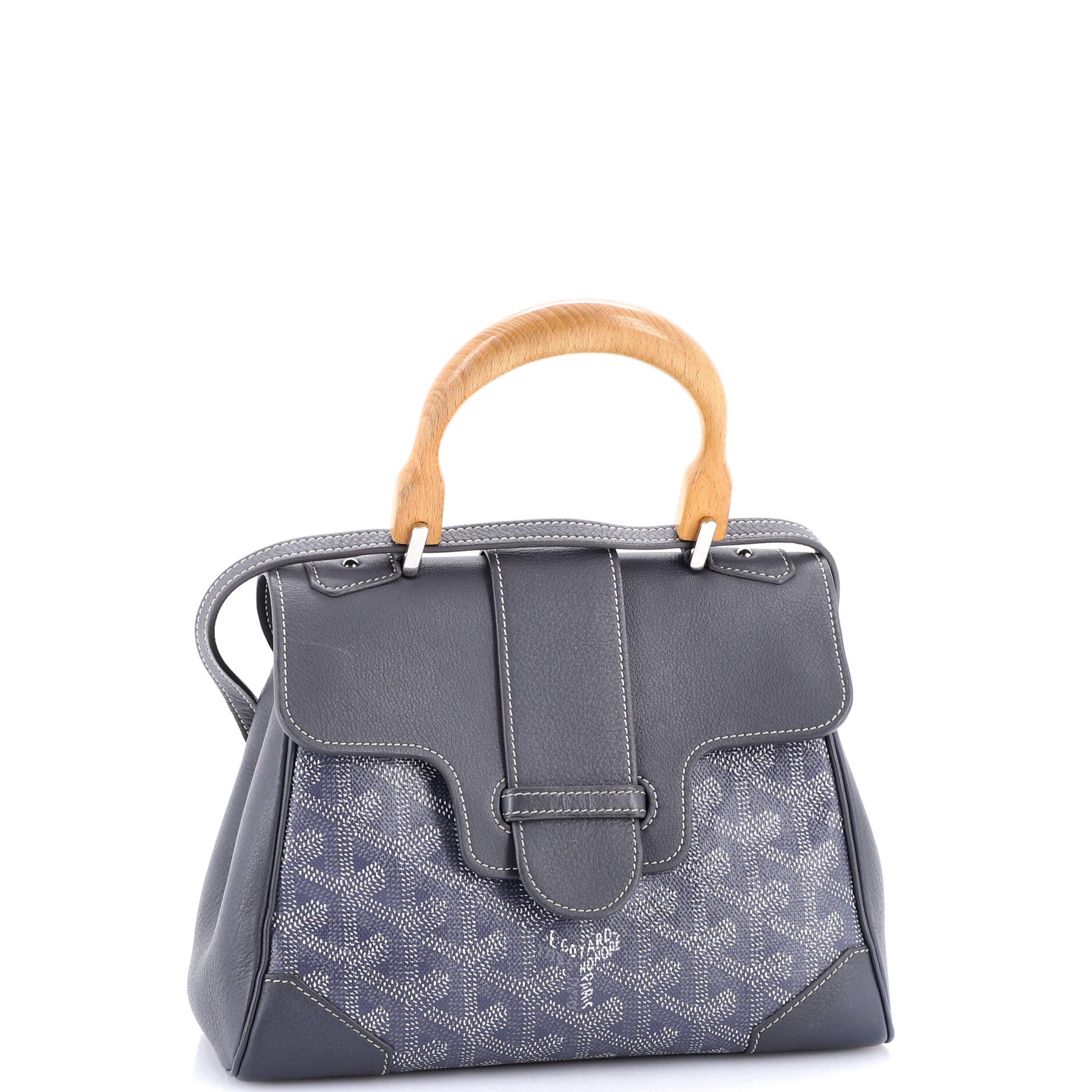 Saigon Top Handle Bag Coated Canvas with Leather Mini