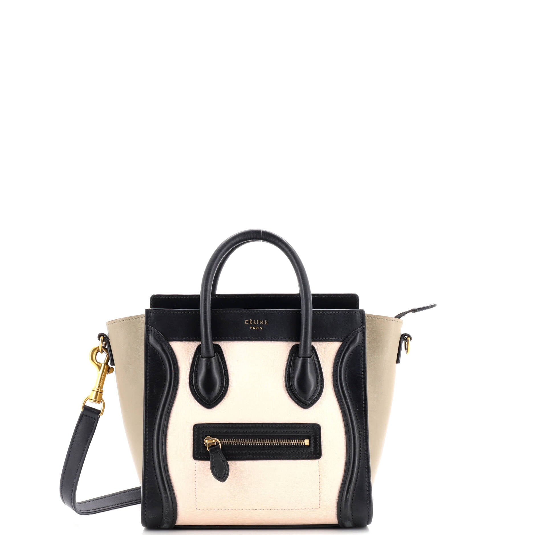 Tricolor Luggage Bag Leather Nano