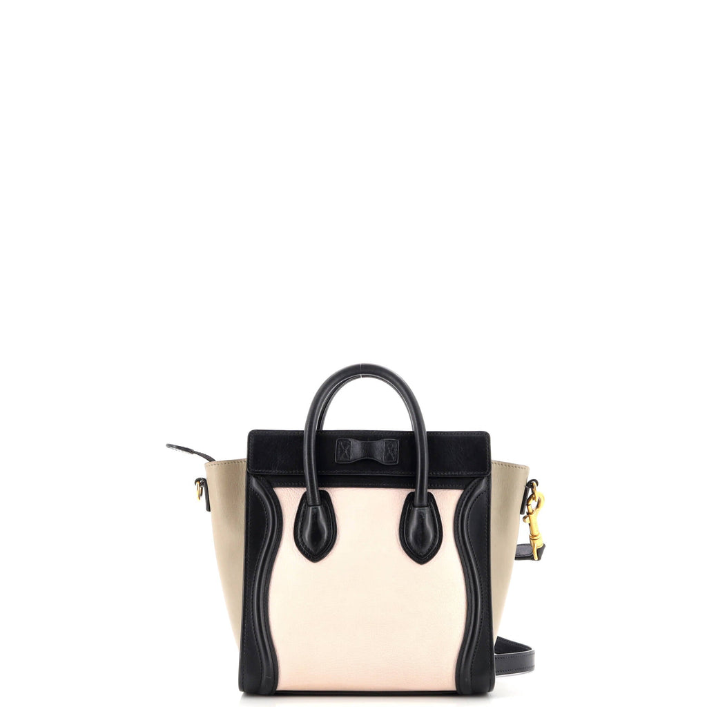 Tricolor Luggage Bag Leather Nano