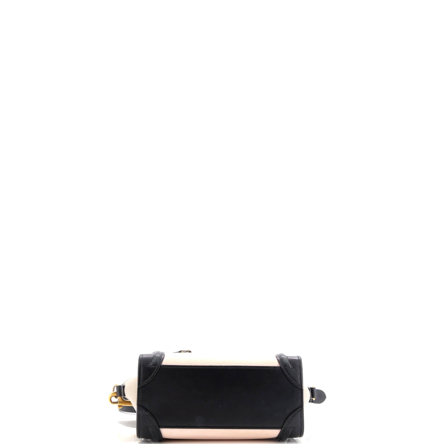 Tricolor Luggage Bag Leather Nano