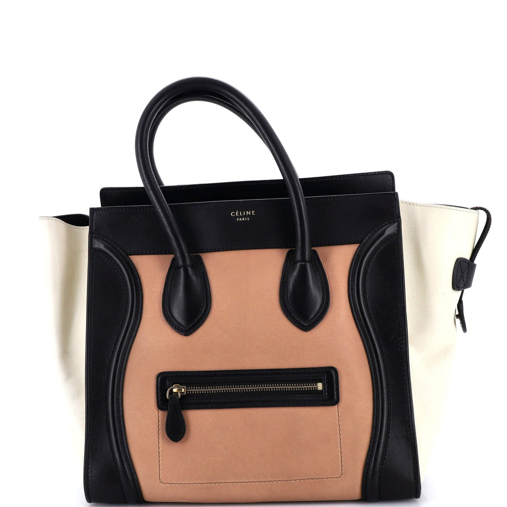 Tricolor Luggage Bag Leather Mini