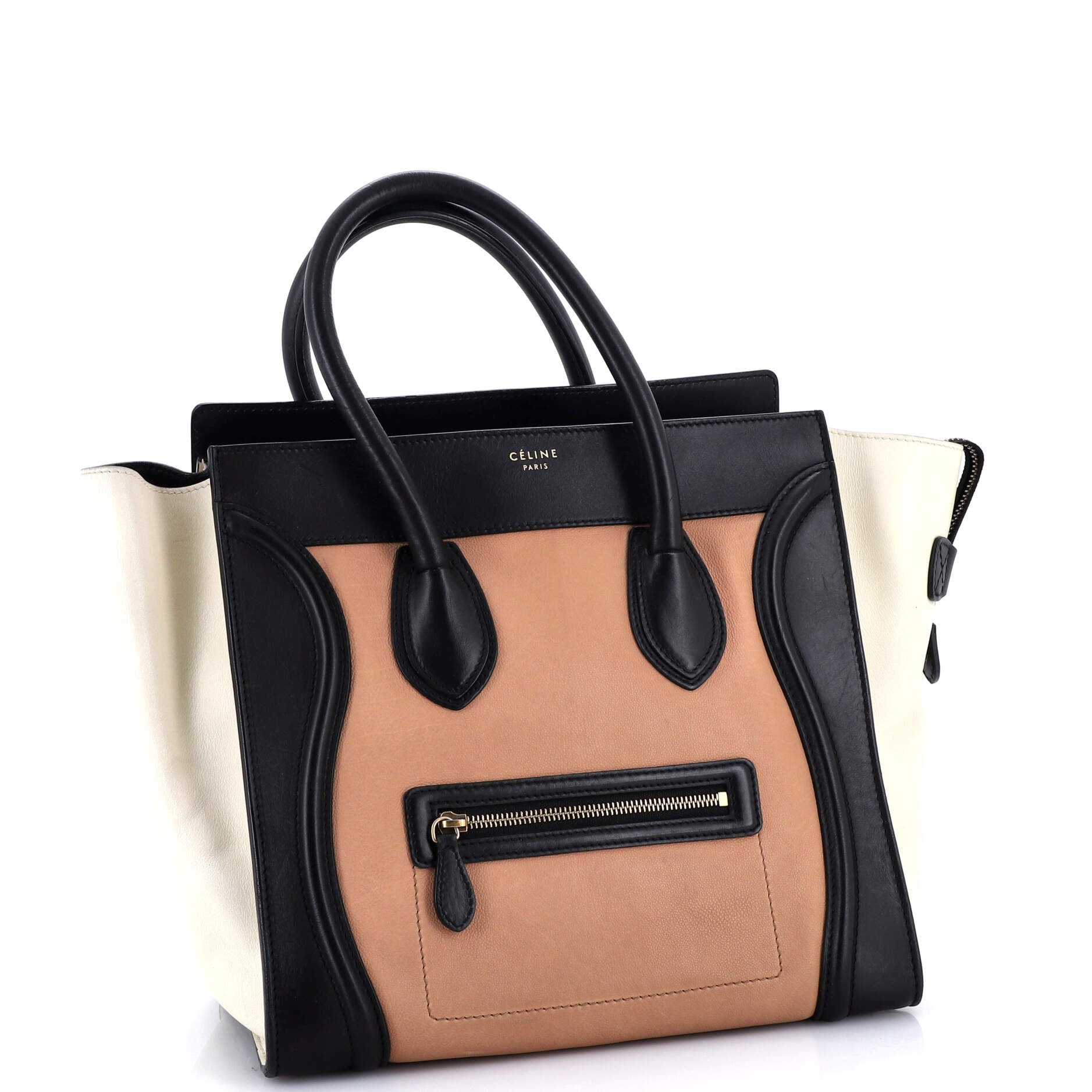 Tricolor Luggage Bag Leather Mini