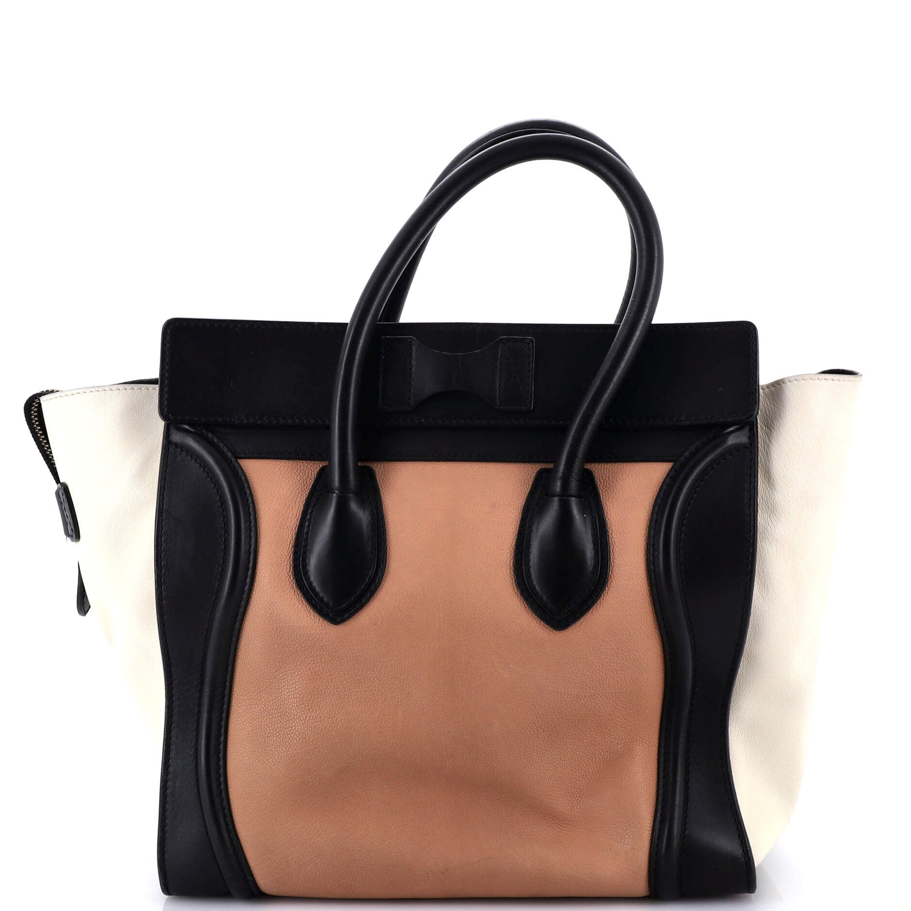 Tricolor Luggage Bag Leather Mini