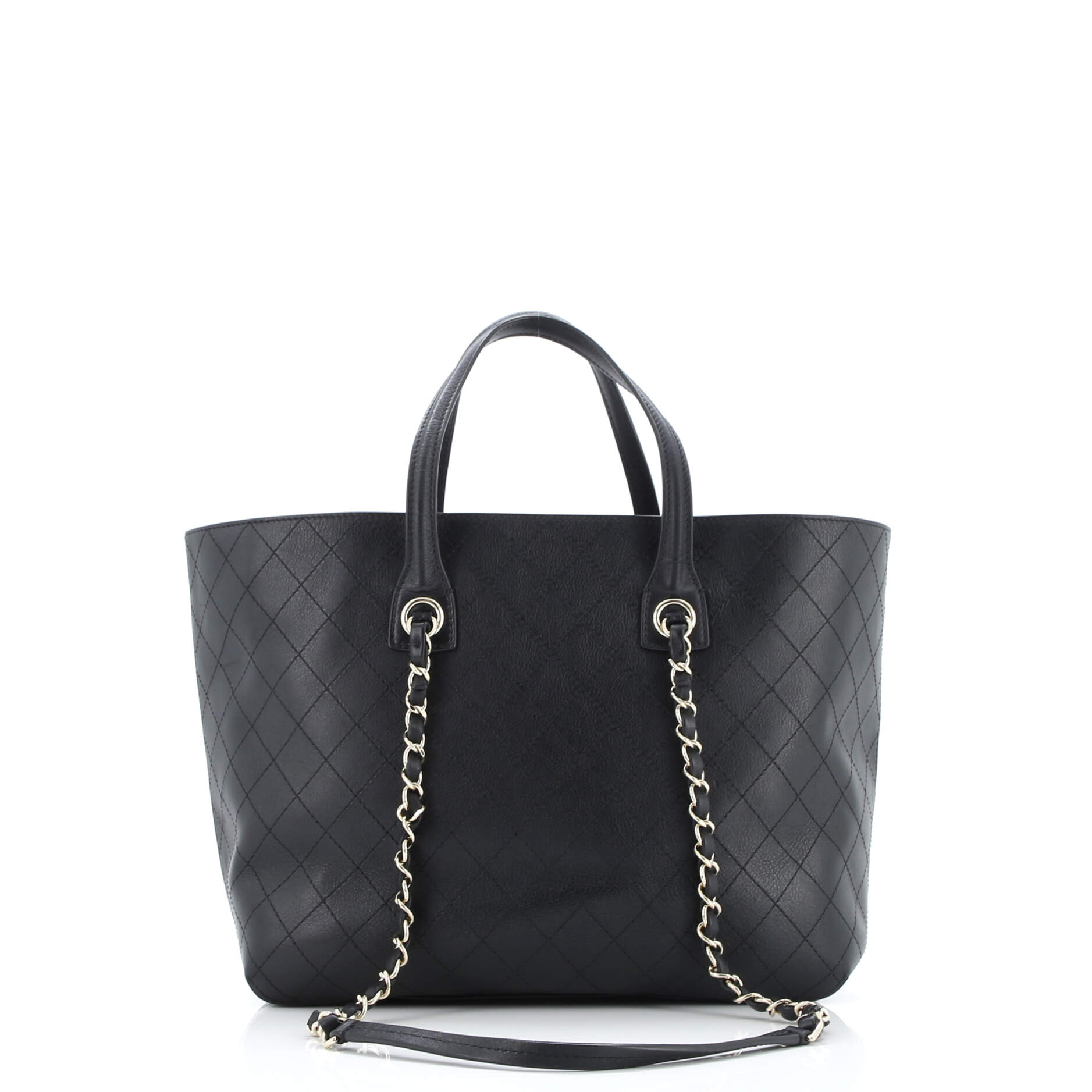 Covered CC Shopping Tote Stitched Calfskin Medium