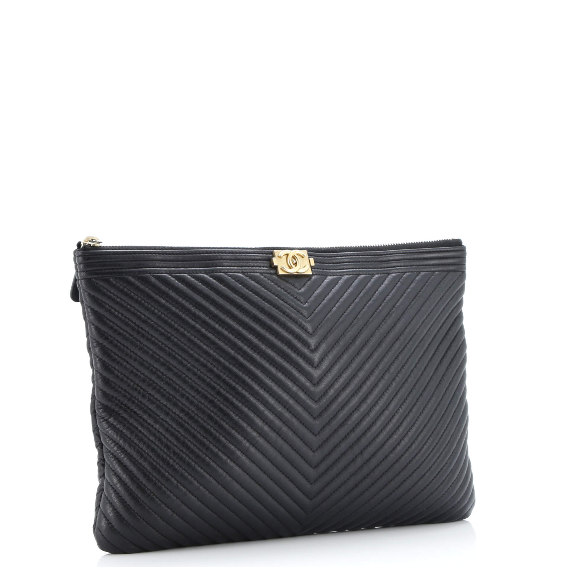 Boy O Case Clutch Chevron Calfskin Medium
