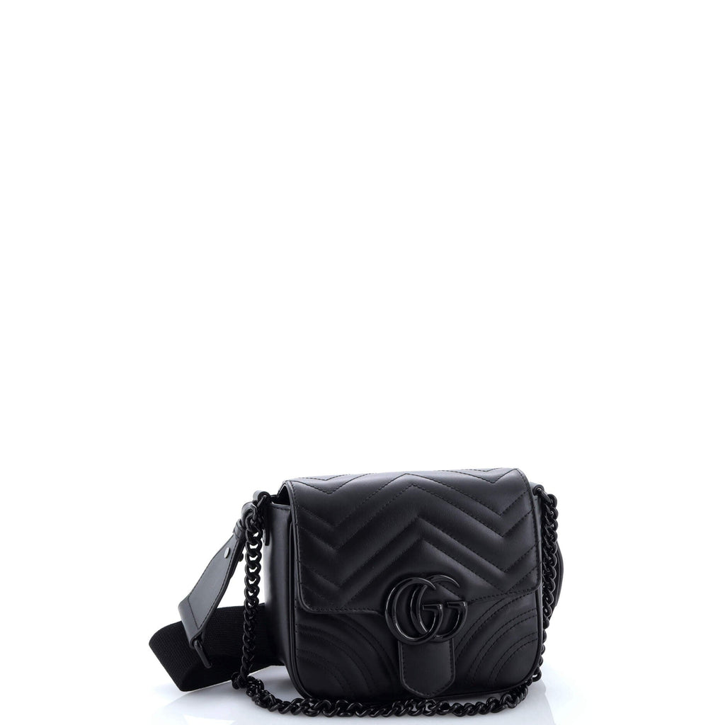 GG Marmont Convertible Flap Shoulder Bag Matelasse Leather Mini