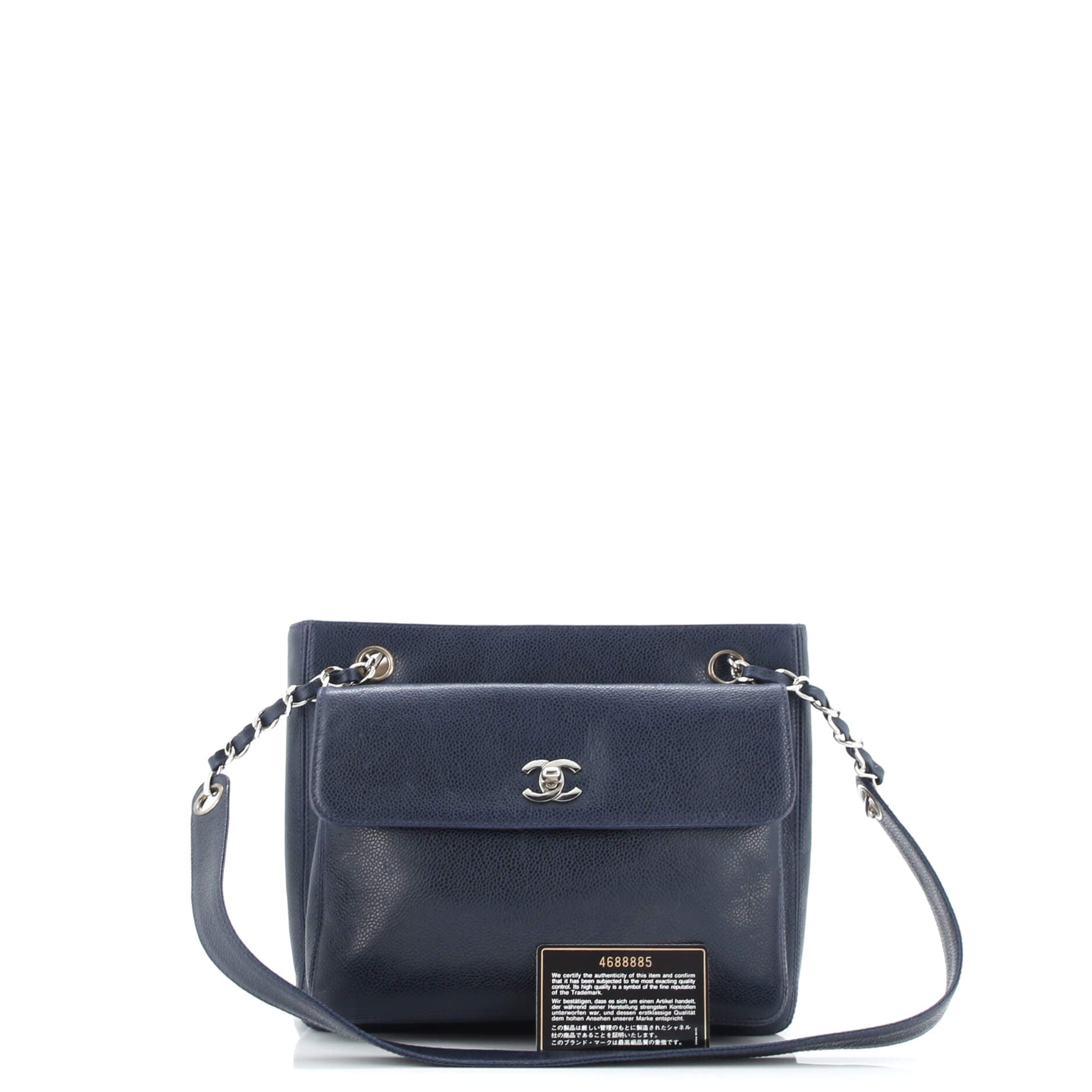Vintage Front Pocket Tote Caviar Small