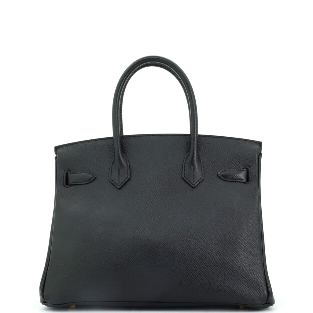 Birkin Handbag Noir Epsom with Gold Hardware 30