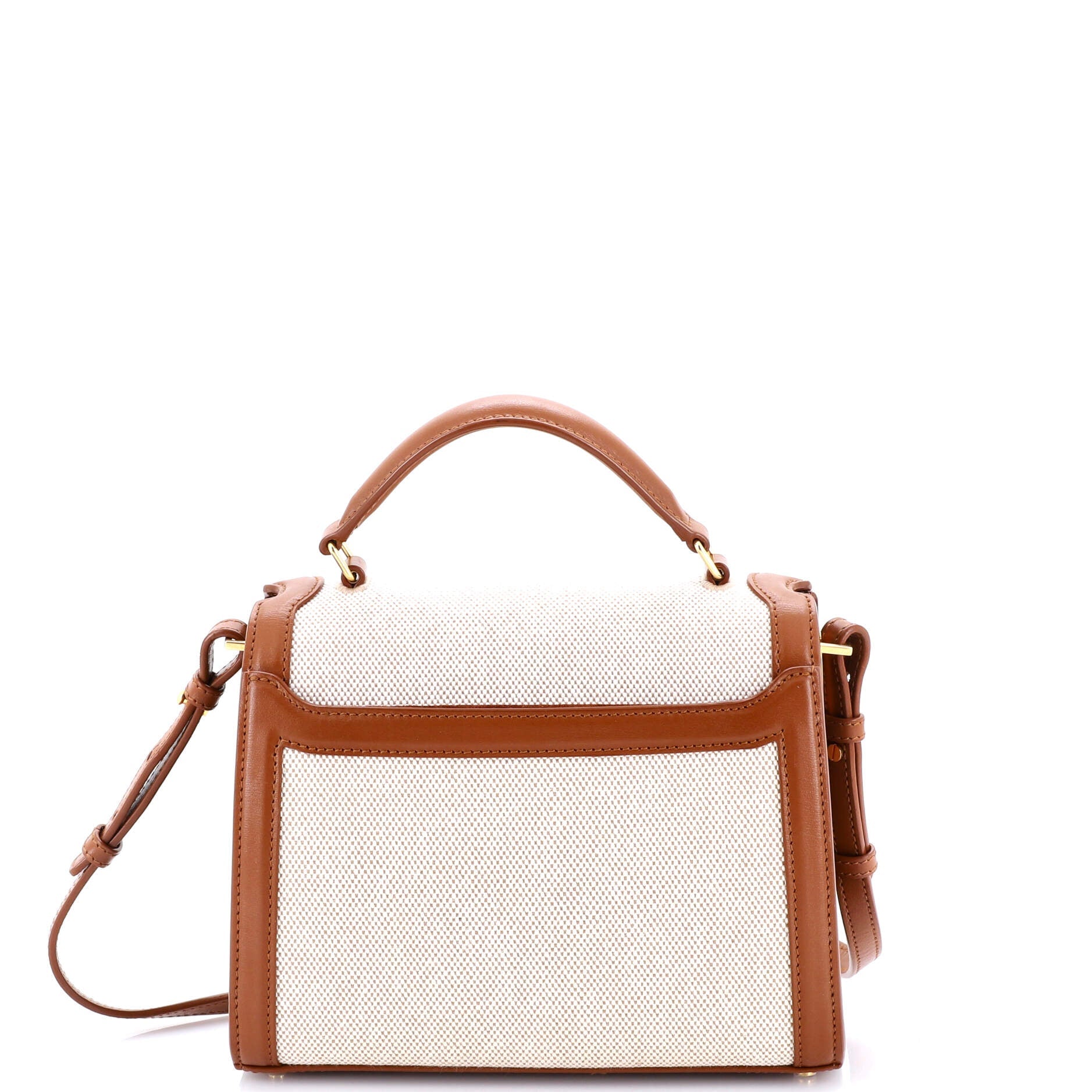 Cassandra Top Handle Bag Canvas with Leather Mini