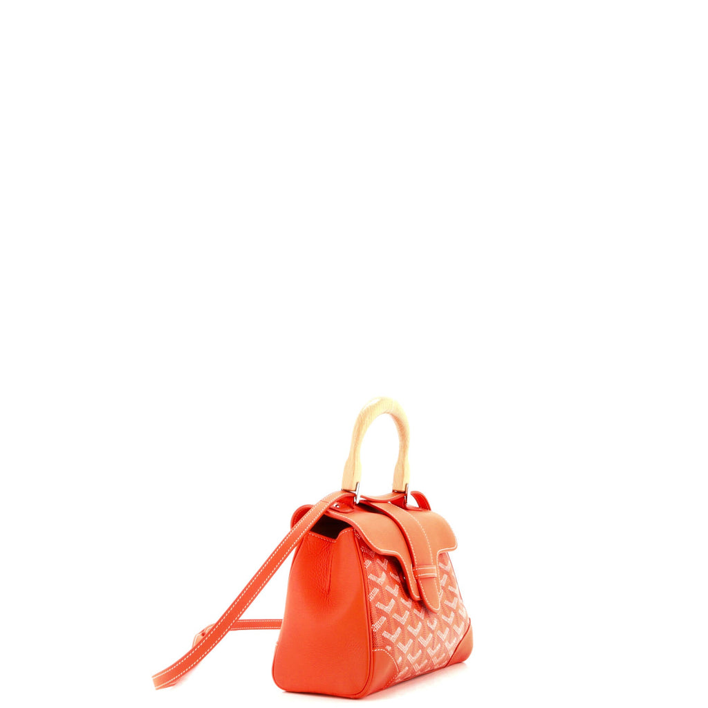 Saigon Top Handle Bag Coated Canvas with Leather Mini