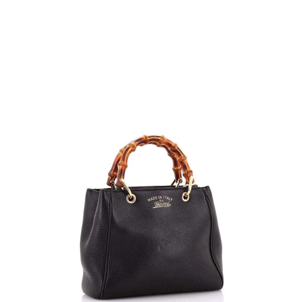 Bamboo Shopper Tote Leather Mini