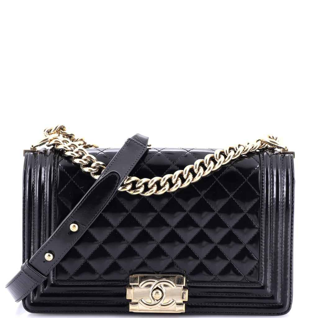 Boy Flap Bag Quilted Iridescent Glazed Calfskin Old Medium