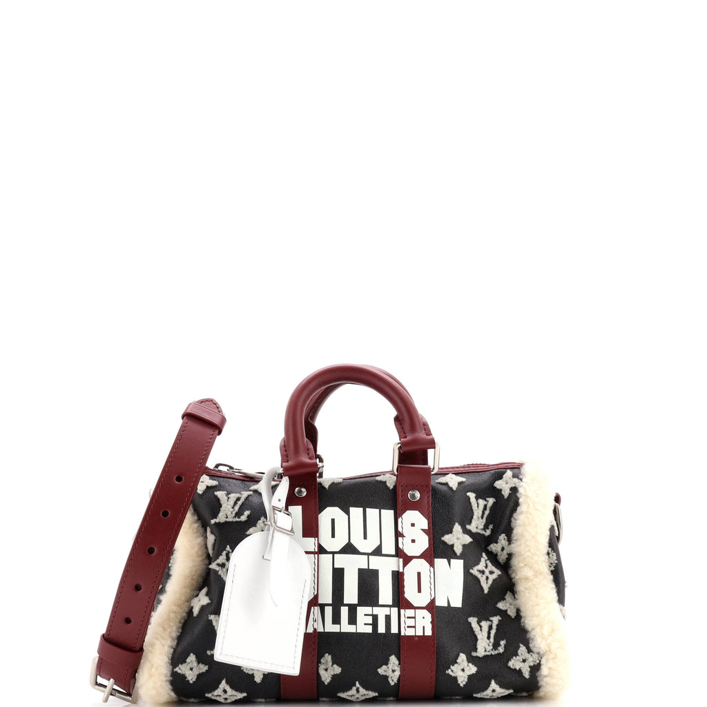 Shearling Keepall Bandouliere Bag Malletier Monogram Leather 25