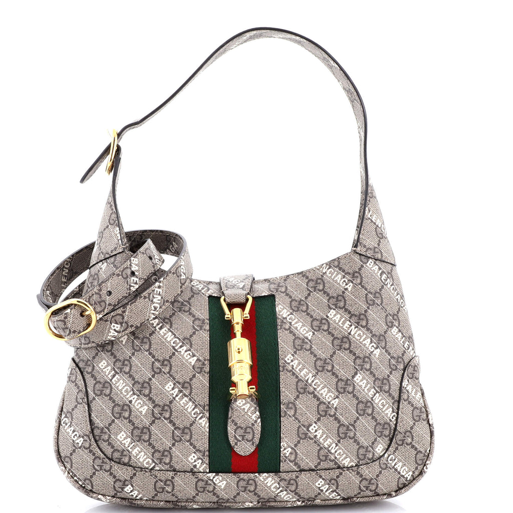 x Balenciaga The Hacker Project Jackie 1961 Hobo GG Coated Canvas Small
