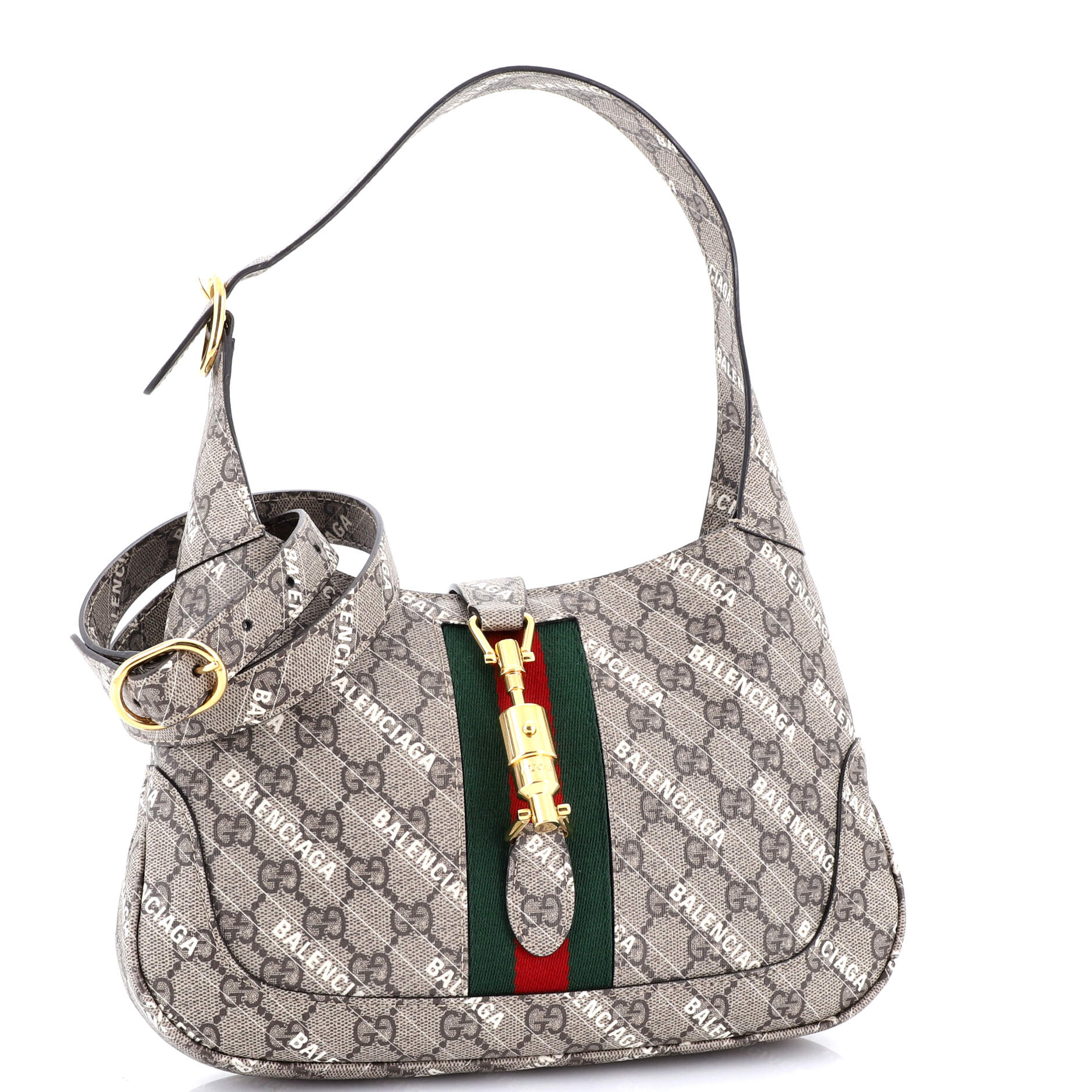 x Balenciaga The Hacker Project Jackie 1961 Hobo GG Coated Canvas Small