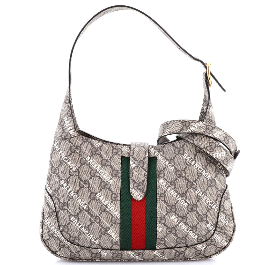 x Balenciaga The Hacker Project Jackie 1961 Hobo GG Coated Canvas Small