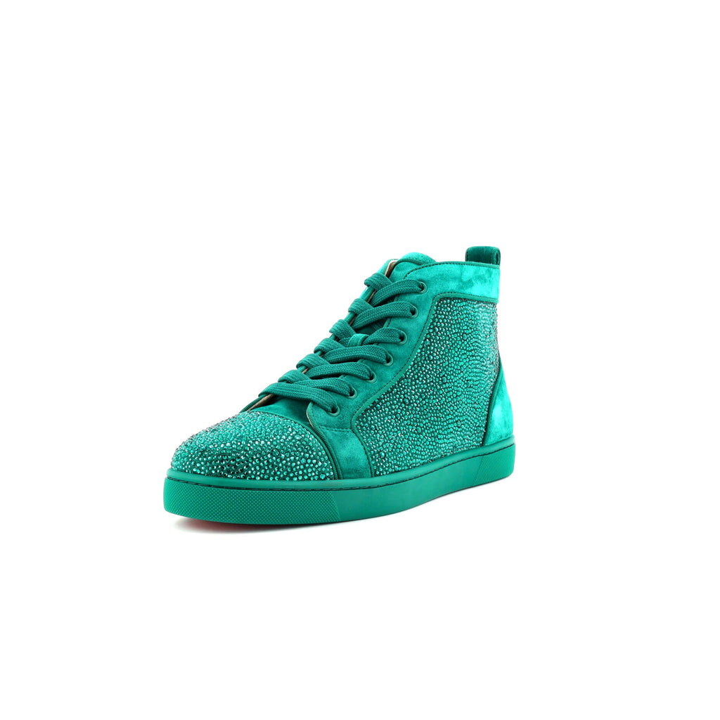 Women's Louis Flat High-Top Sneakers Crystal Embellished Suede
