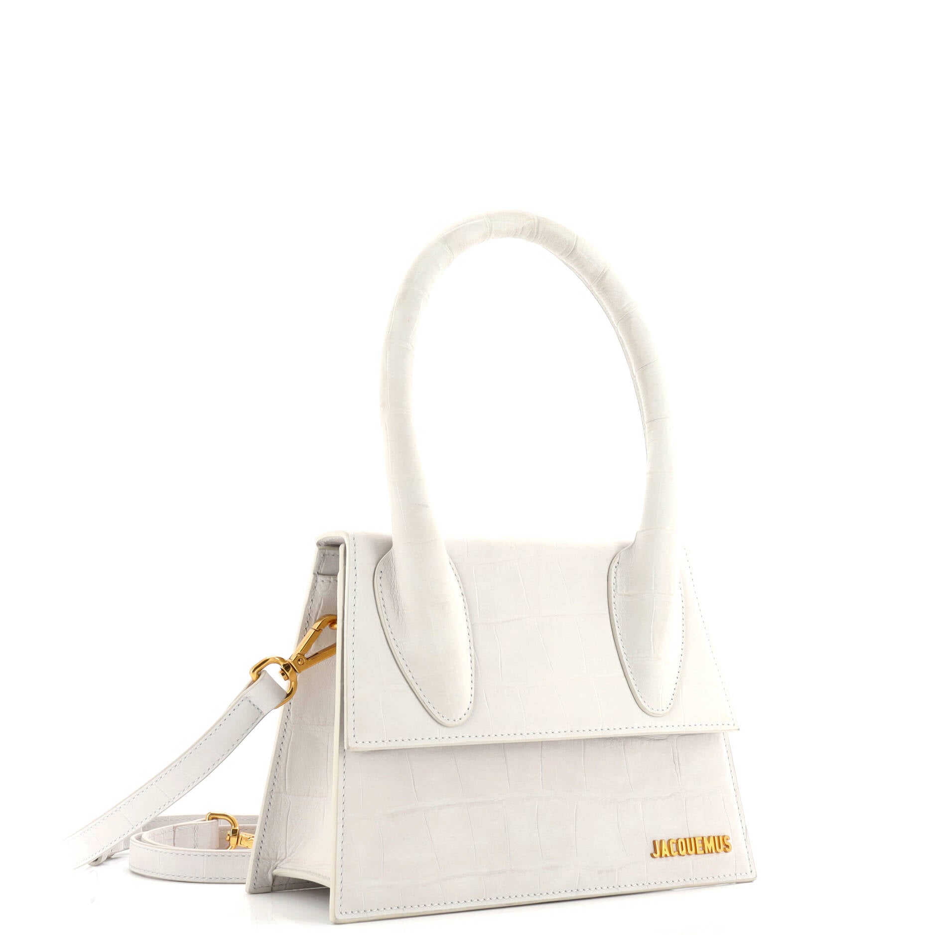 Le Grand Chiquito Bag Crocodile Embossed Suede Large