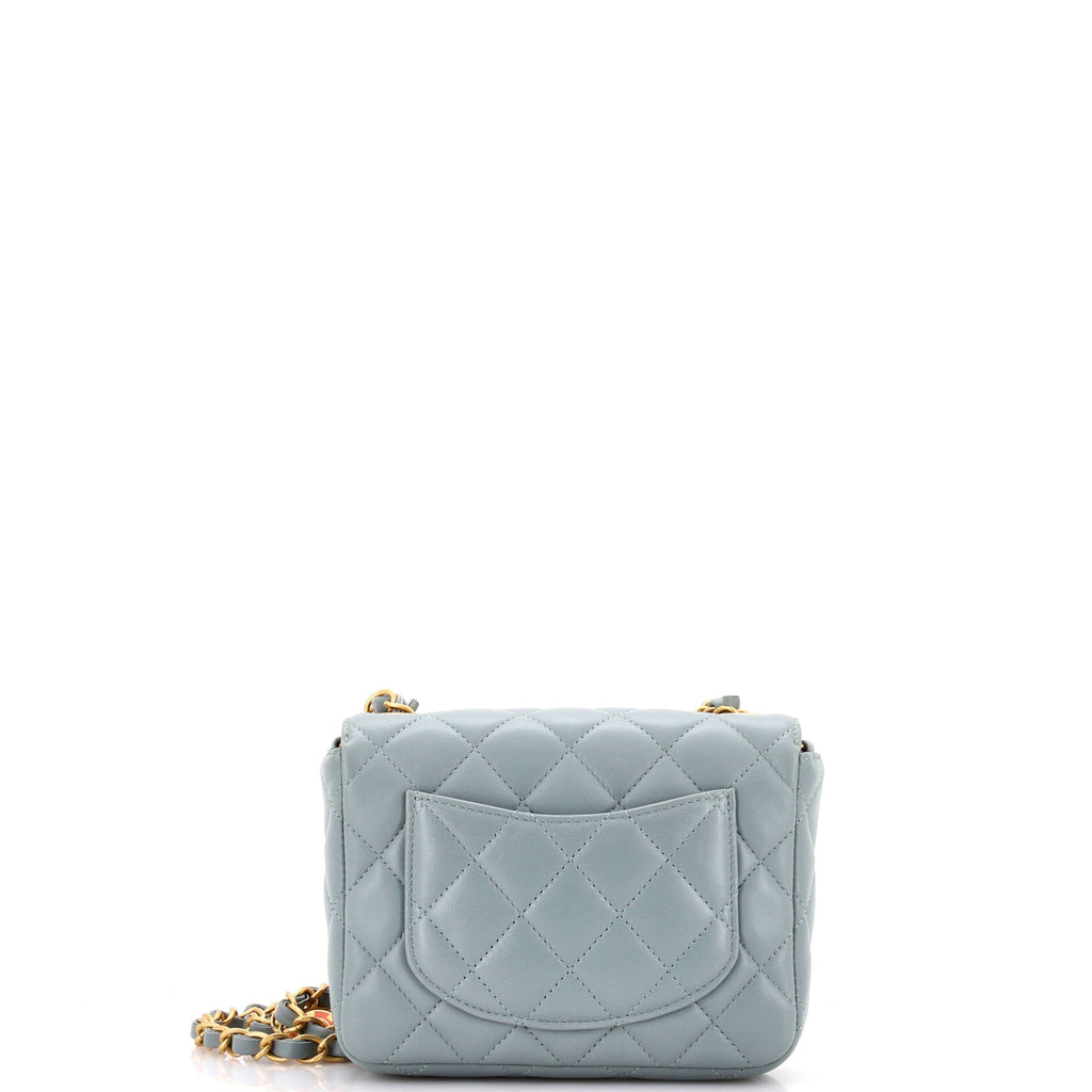 Casino Royale Charms Square Flap Bag Quilted Lambskin with Enamel Mini