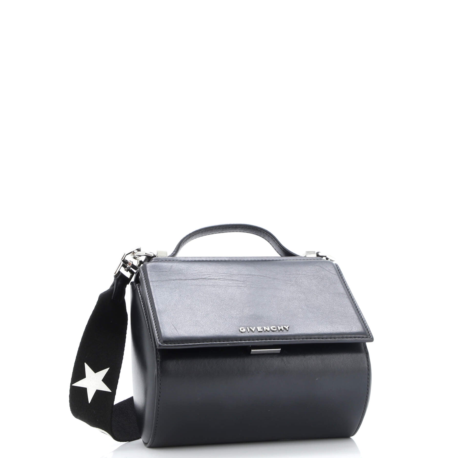 Logo Strap Pandora Box Bag Leather Mini