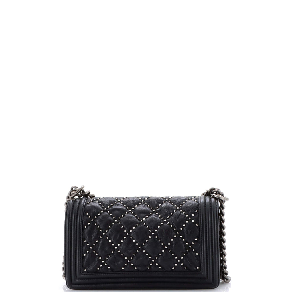 Boy Flap Bag Studded Quilted Distressed Calfskin Old Medium