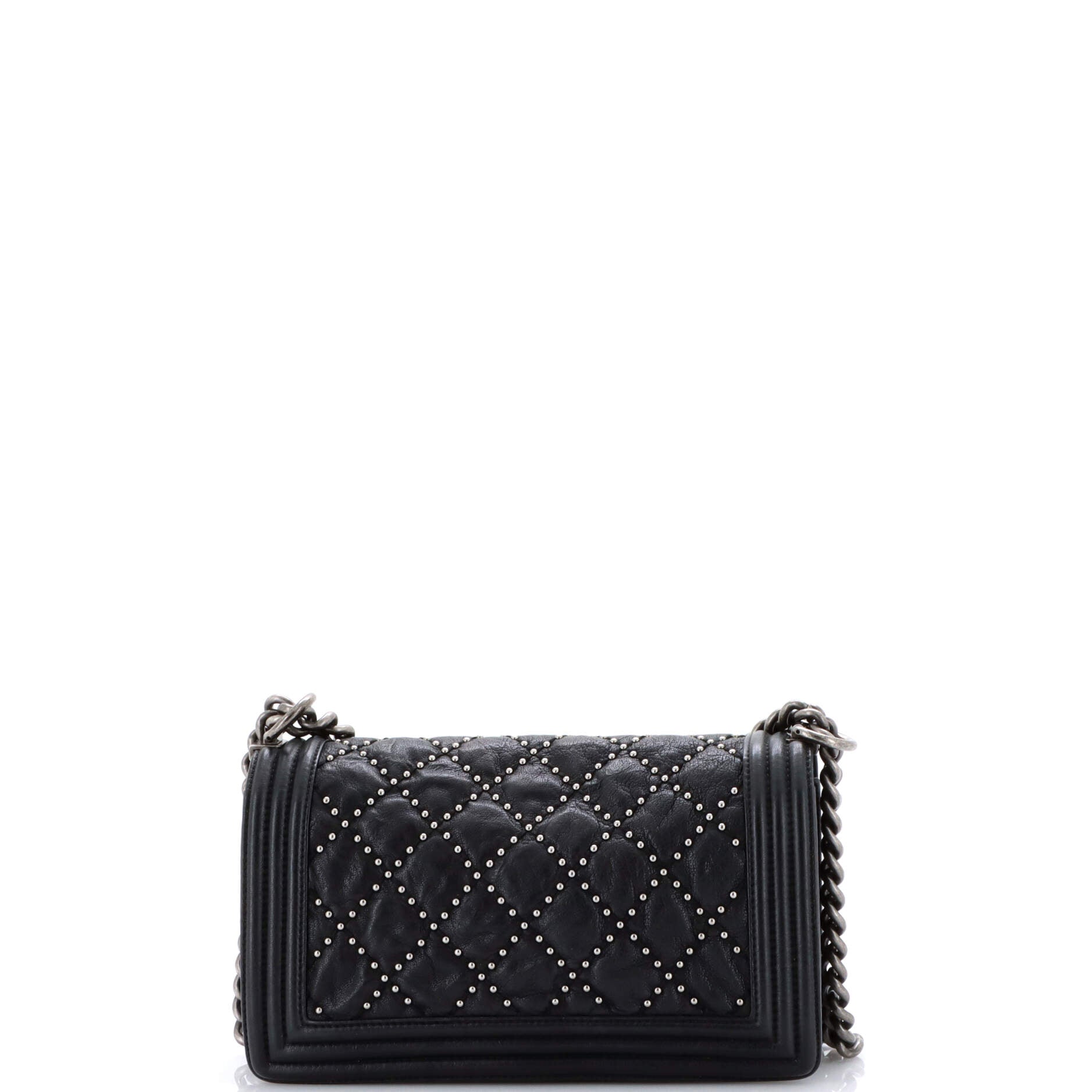 Boy Flap Bag Studded Quilted Distressed Calfskin Old Medium