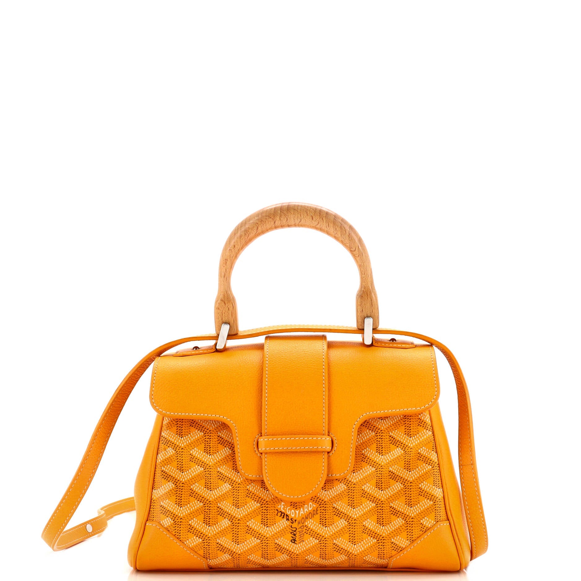 Saigon Top Handle Bag Coated Canvas with Leather Mini