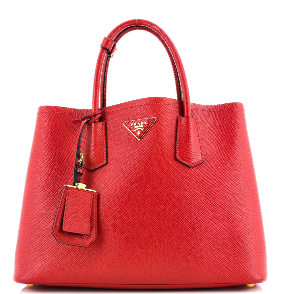 Cuir Double Tote Saffiano Leather Medium