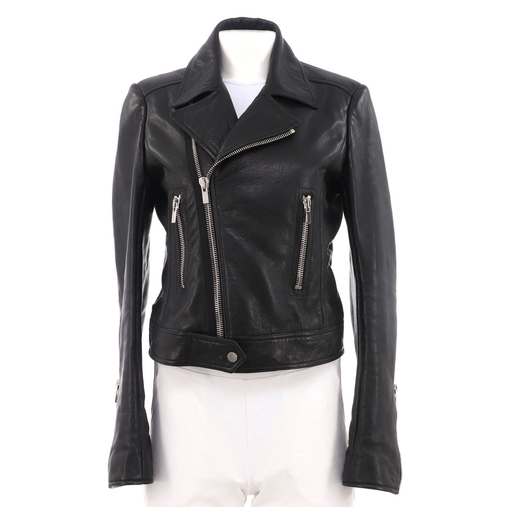 Women's Zipped Biker Jacket Leather