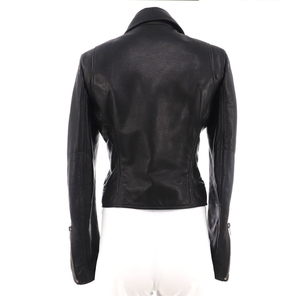 Women's Zipped Biker Jacket Leather