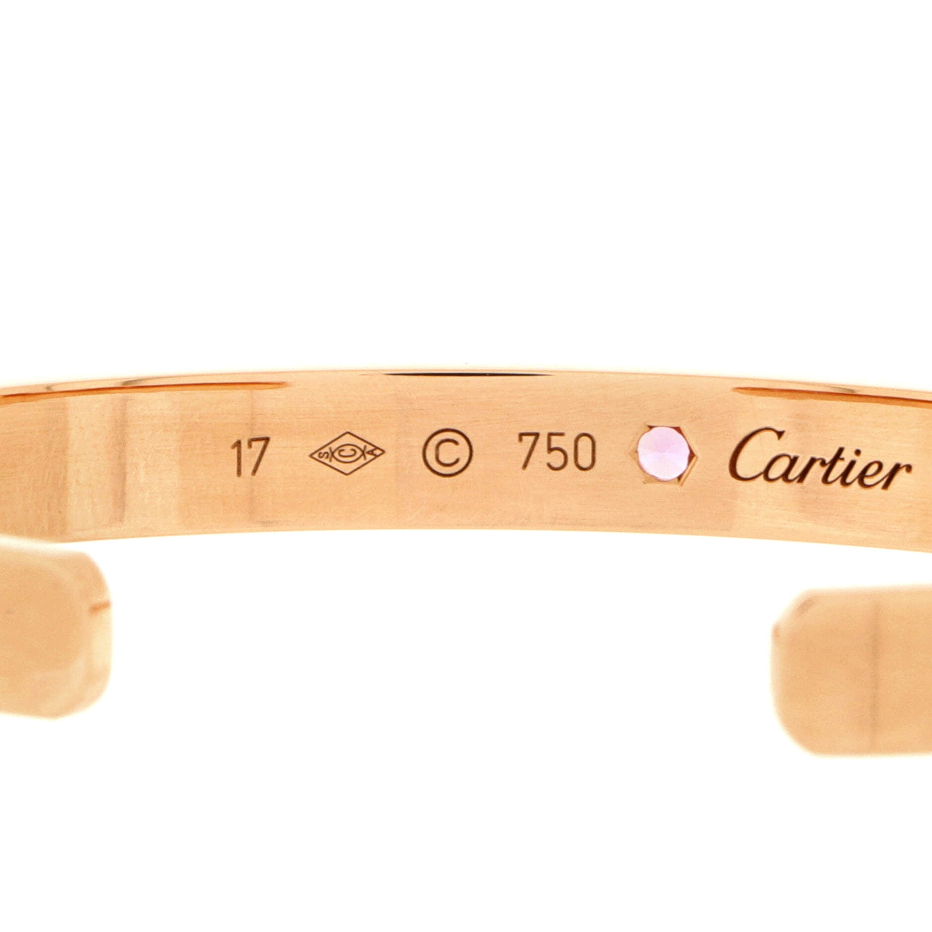 Love Cuff Bracelet 18K Rose Gold with Pink Sapphire