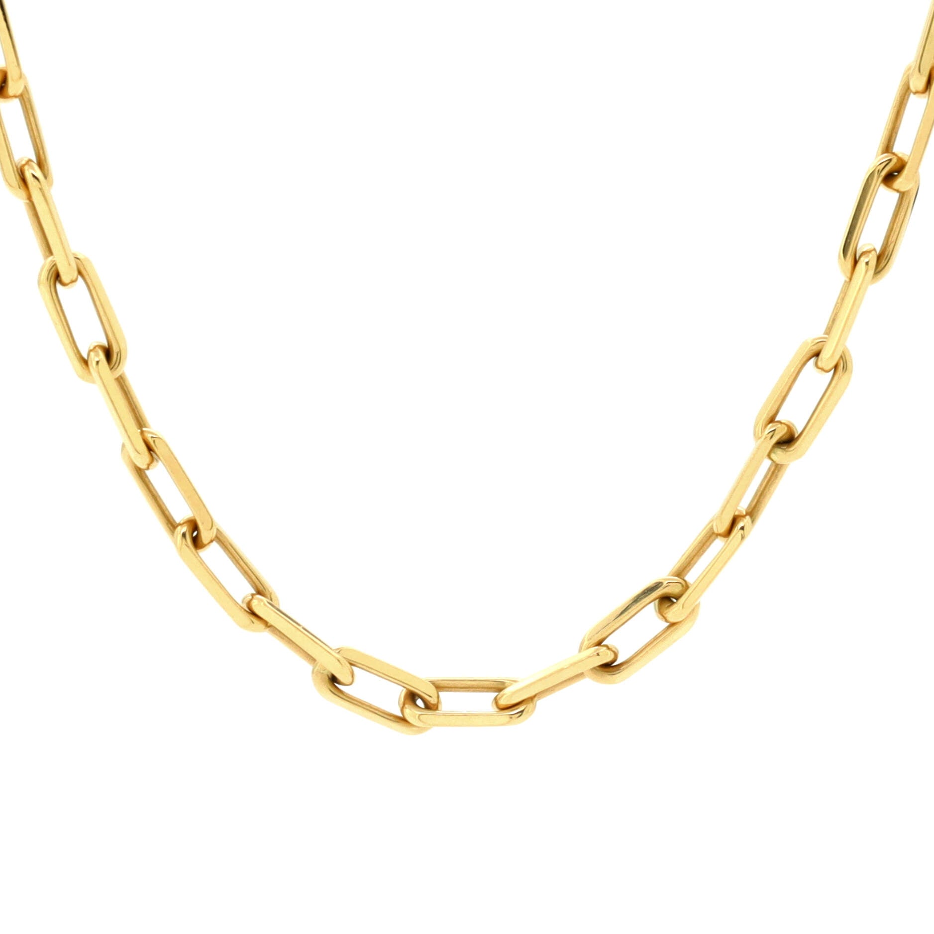 Santos de Cartier Chain Necklace 18K Yellow Gold Medium