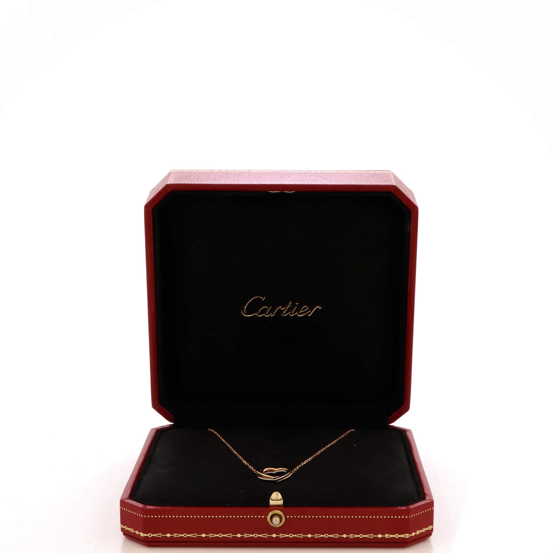 Trinity Heart Pendant Necklace 18K Tricolor Gold