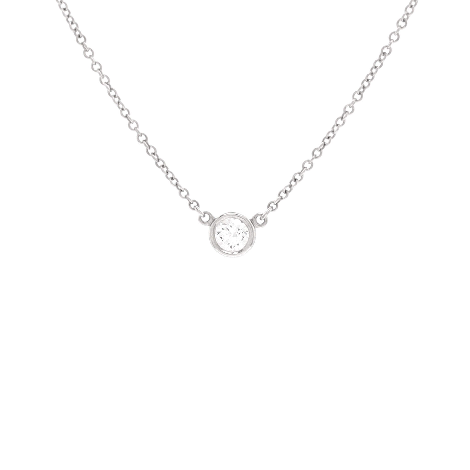 Elsa Peretti Diamonds By The Yard Pendant Necklace Platinum with Diamond .19CT