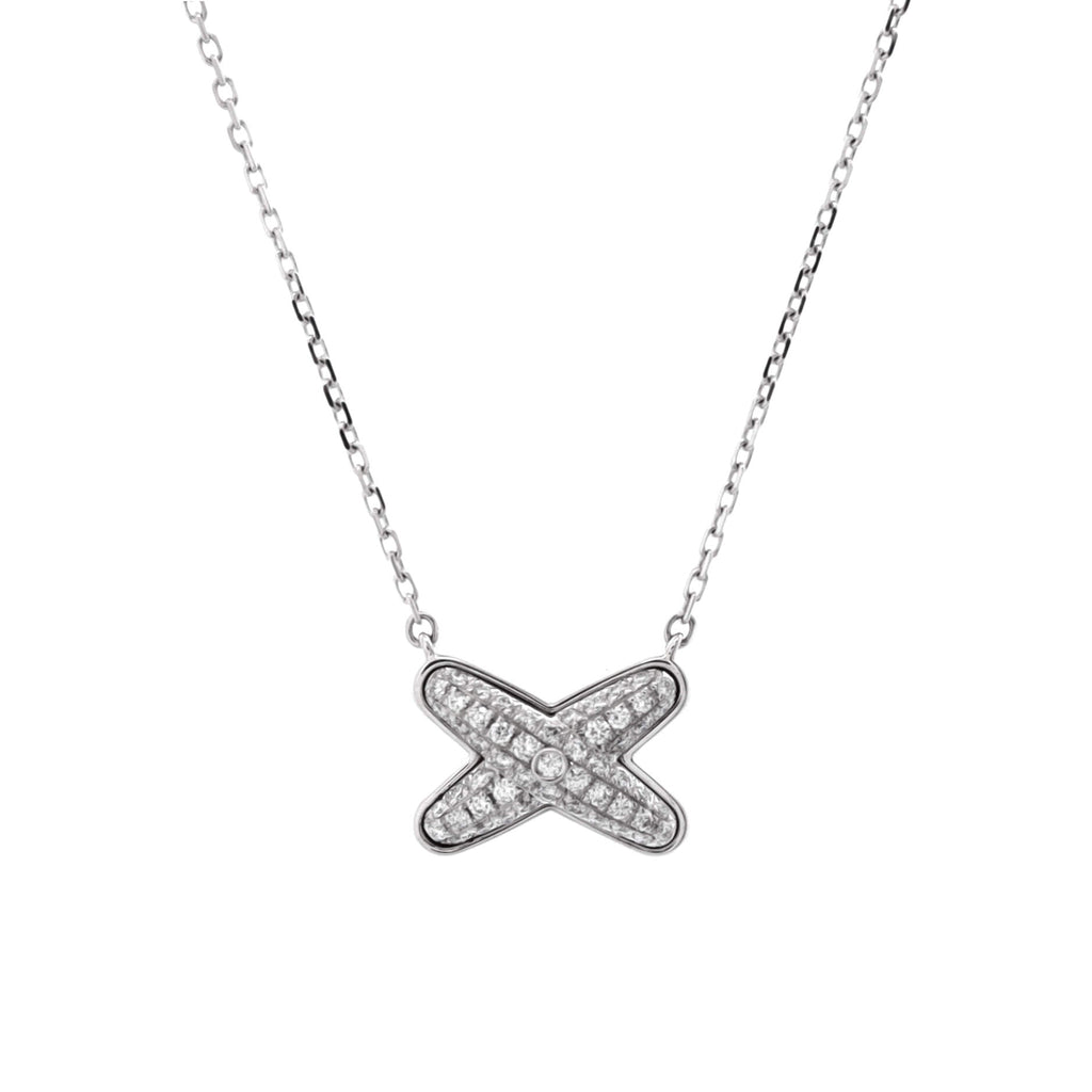 Jeux de Liens Pendant Necklace 18K White Gold with Diamonds