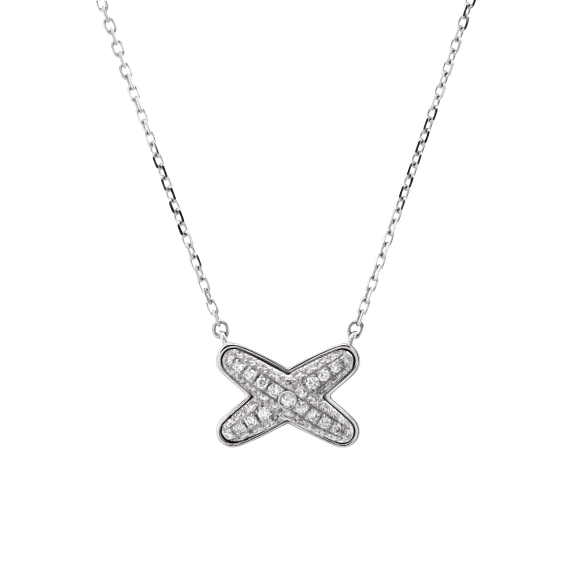 Jeux de Liens Pendant Necklace 18K White Gold with Diamonds