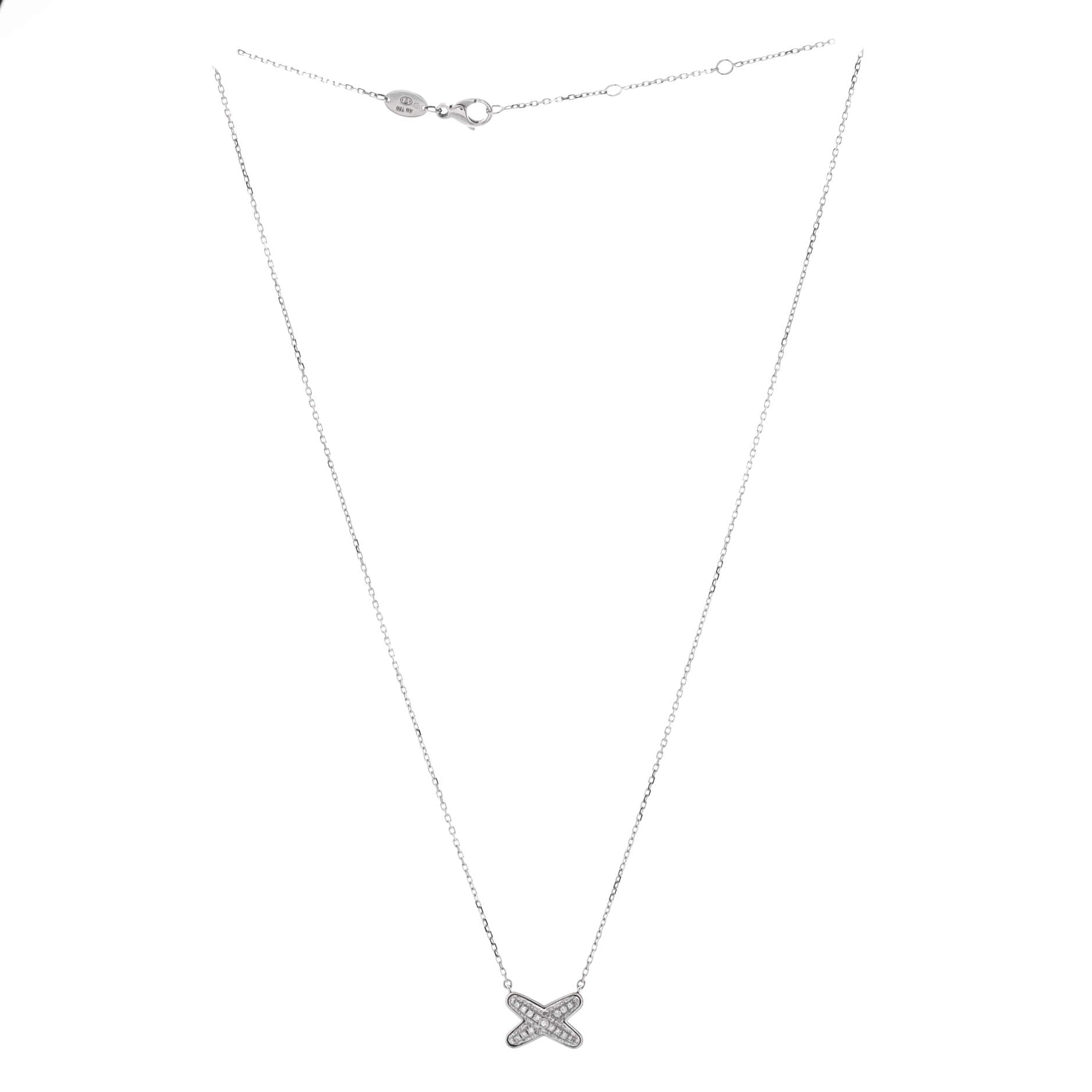 Jeux de Liens Pendant Necklace 18K White Gold with Diamonds