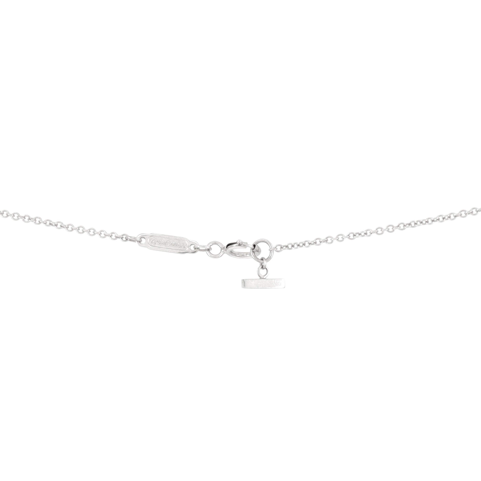 T Smile Pendant Necklace 18K White Gold Small