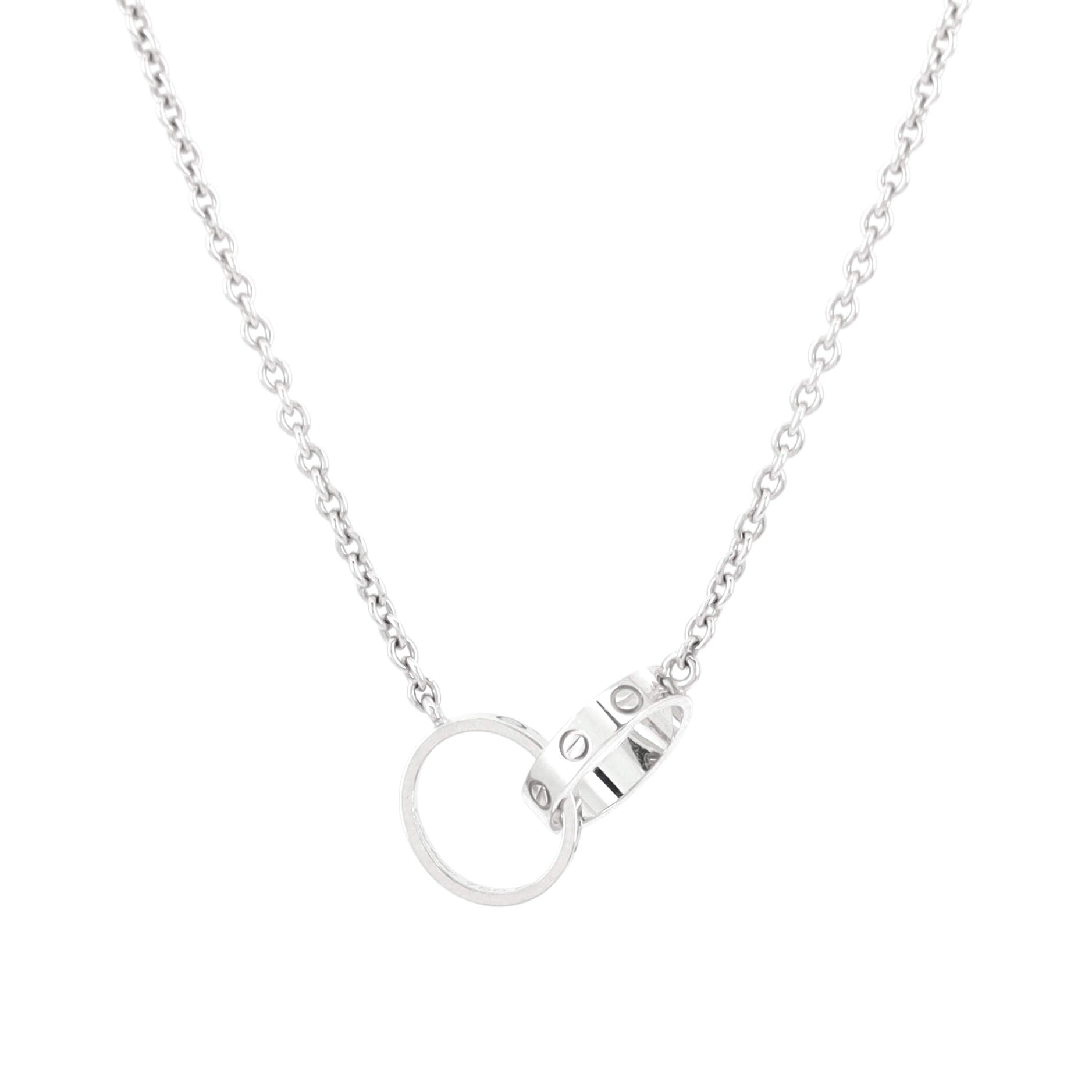 Love Interlocking Necklace 18K White Gold