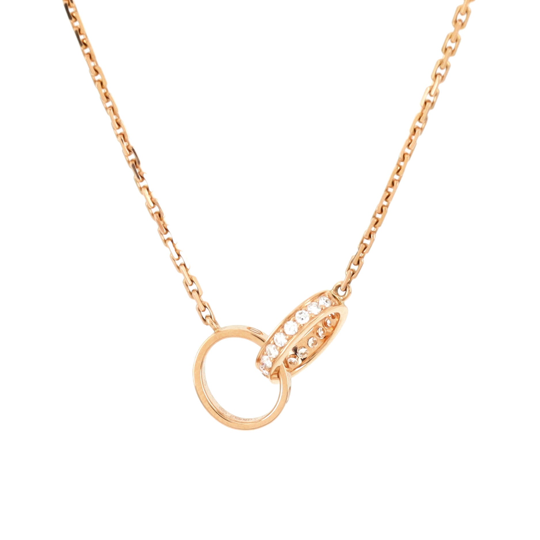 Love Interlocking Necklace 18K Rose Gold with Diamonds