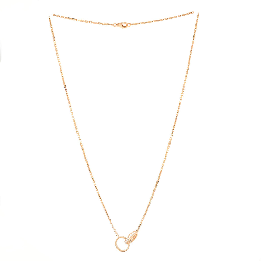Love Interlocking Necklace 18K Rose Gold with Diamonds