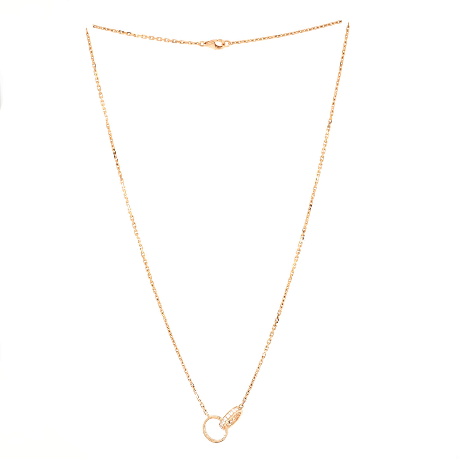 Love Interlocking Necklace 18K Rose Gold with Diamonds