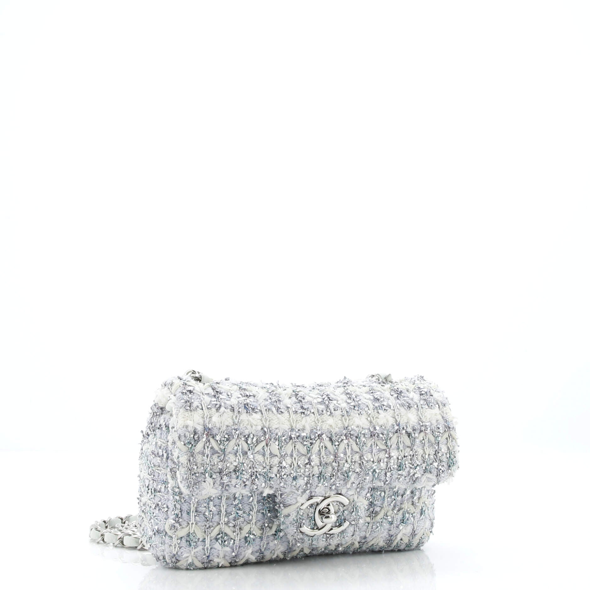 Classic Single Flap Bag Quilted Tweed and Ribbon Mini