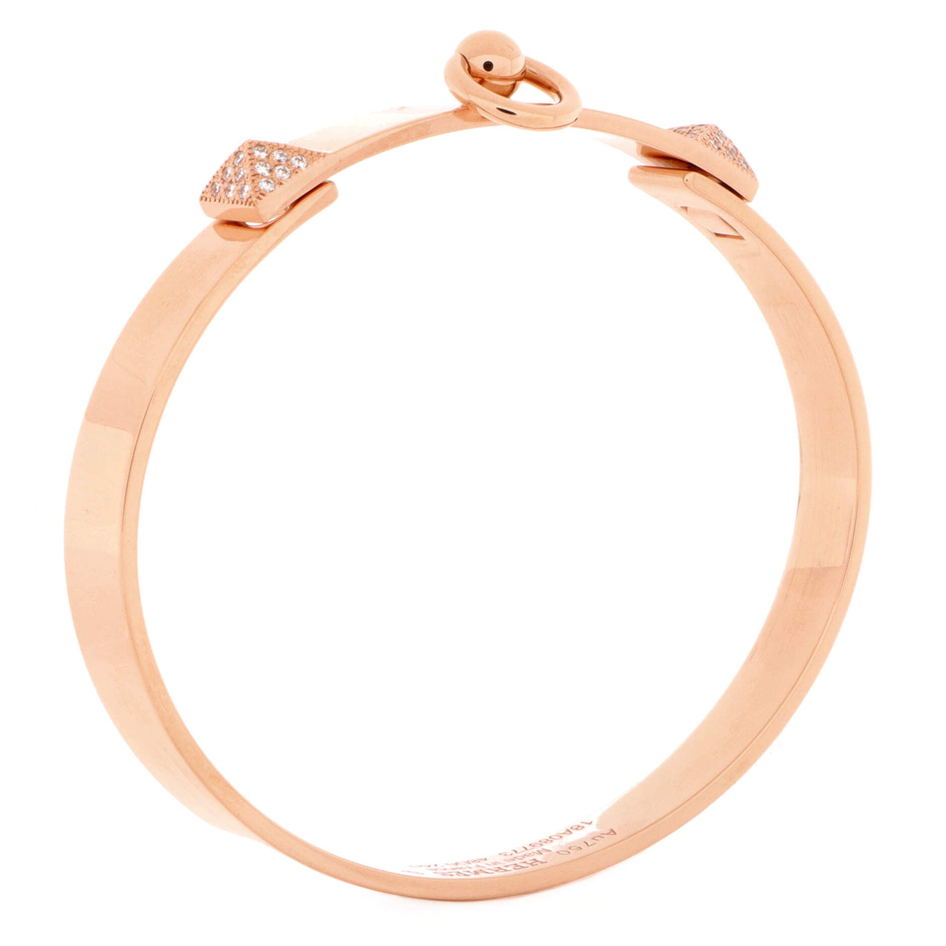 Collier de Chien Bracelet 18K Rose Gold with Pave Diamond Studs PM