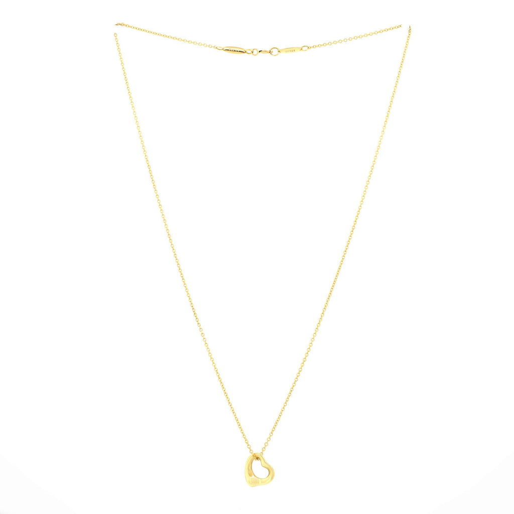 Elsa Peretti Open Heart Pendant Necklace 18K Yellow Gold 11mm