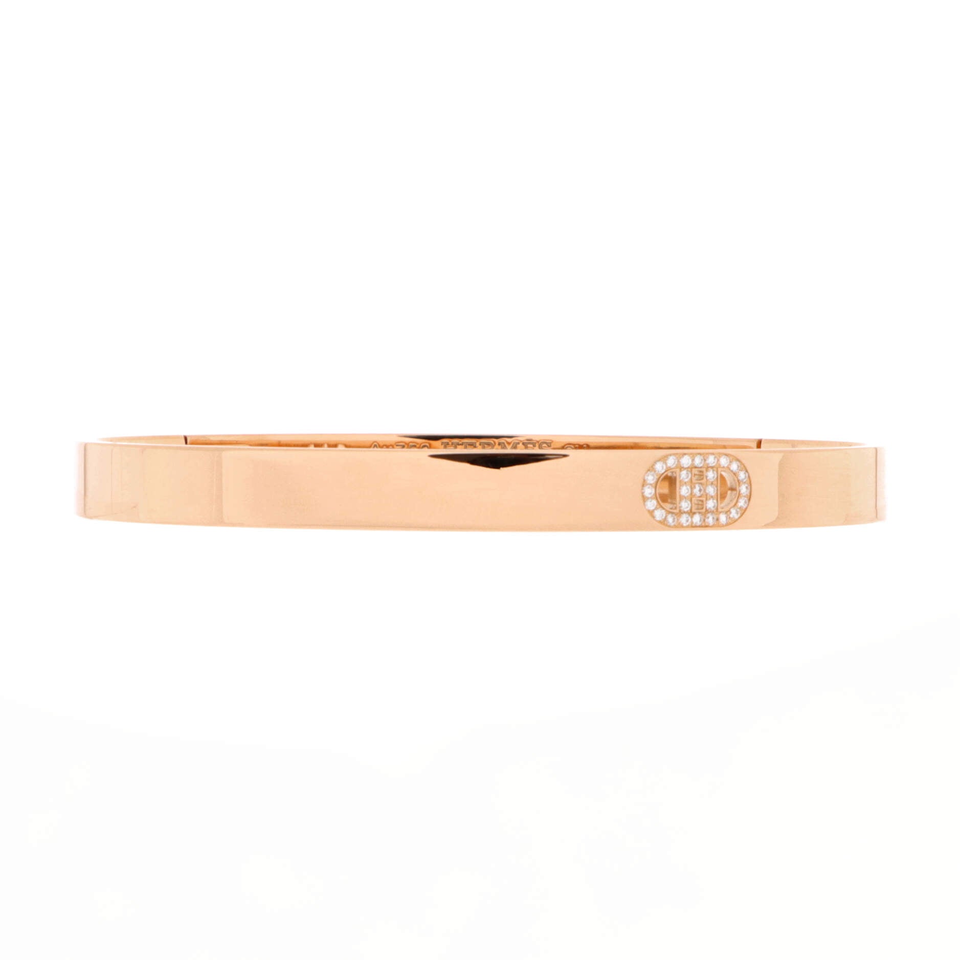 H d'Ancre Bracelet 18K Rose Gold with Diamonds Small