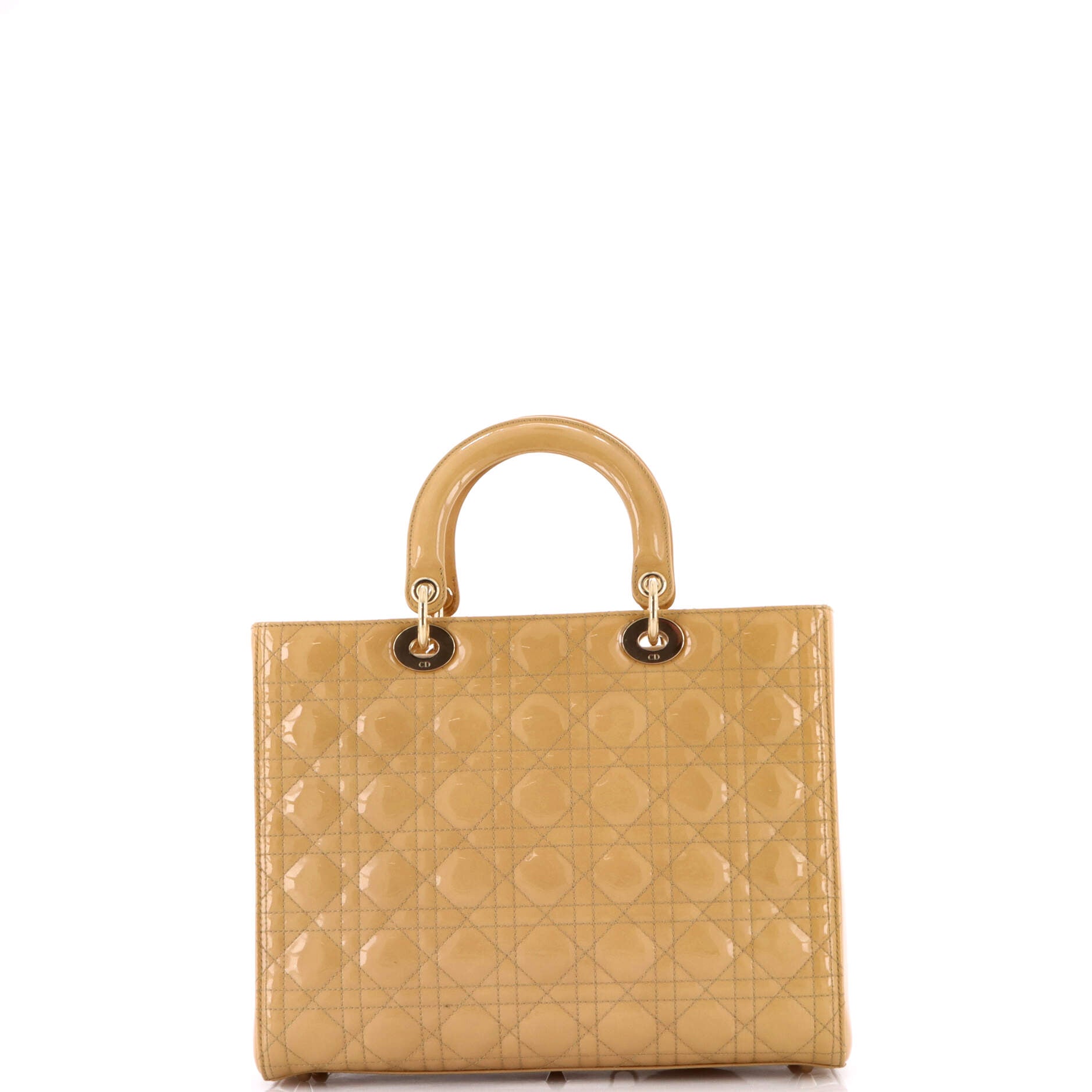 Lady Dior Bag Cannage Quilt Patent Large
